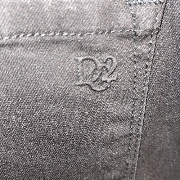 DG2 by Diane Gilman Black Classic Stretch Embroidered Stripe Skinny Jean Size 12 - Picture 7 of 13